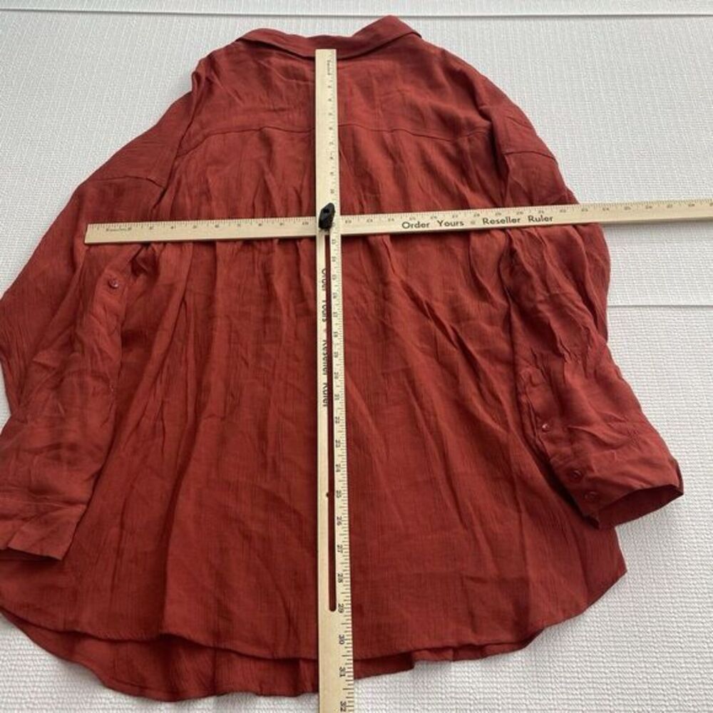 Torrid‎ Womens 3X Lindsay Drop Shoulder Button Up Burnt Orange - Picture 6 of 10